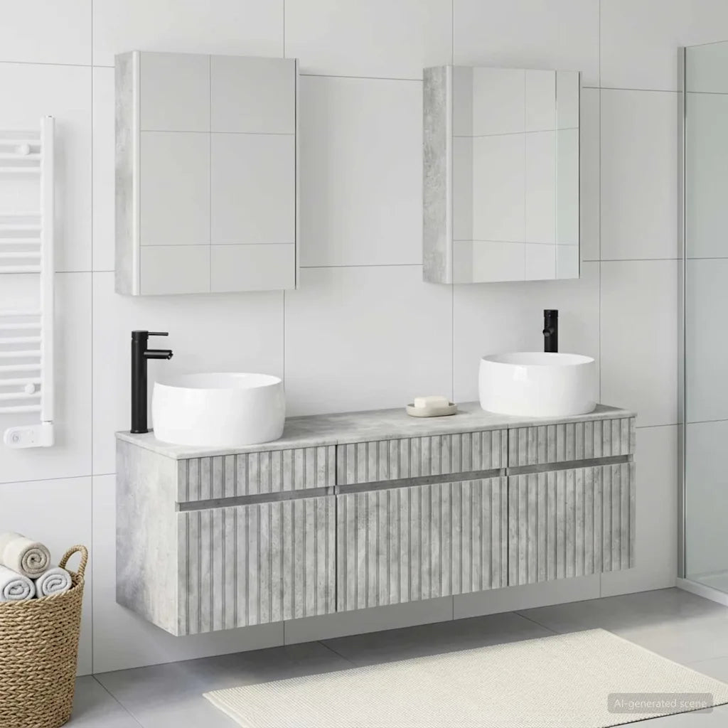 Set di Armadi da Bagno 5 pcs Grigio Cemento 53 x 15,5 x 70 cm 3406650