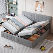Letto matrimoniale – 180x200 cm – idraulico contenitore multiuso – velluto grigio
