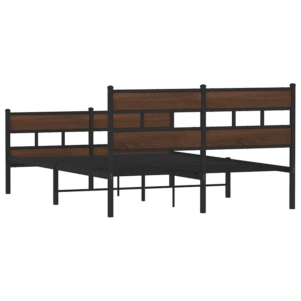 Giroletto senza Materasso in Metallo-Struttura Letto Rovere Marrone 150x200 cm 682760