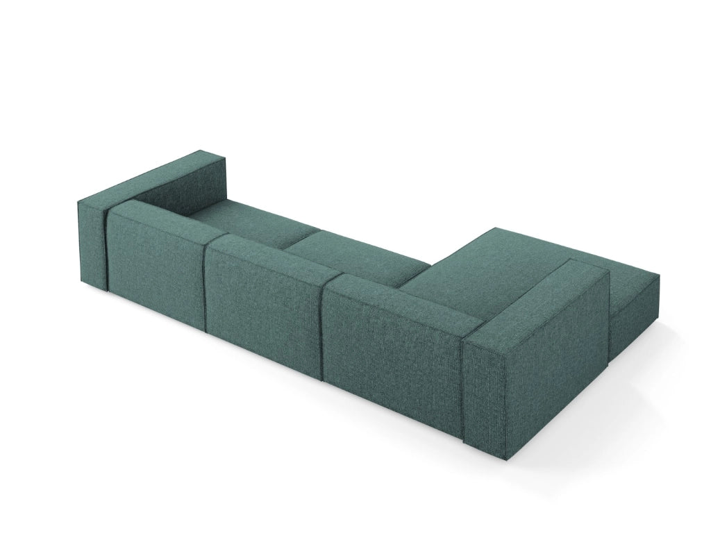 Cosmopolitan Design - Divano angolare sinistro "Arendal" 4 posti in ciniglia petrolio 