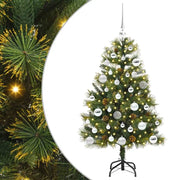 Albero di Natale | Decorazioni natalizie artificiale pieghevole con coni Verde 120 cm