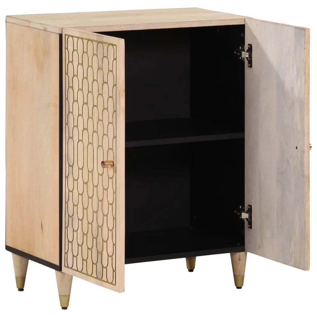 Credenza | Madia | Buffet da pranzo | Armadio da pranzo 60x33x75 cm in Legno Massello di Mango