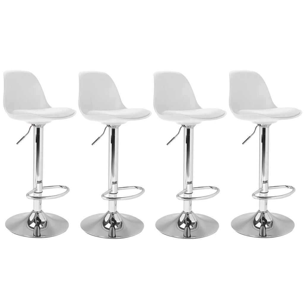 IDMarket - Set di 4 sgabelli da bar design bianco KARL