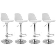 IDMarket - Set di 4 sgabelli da bar design bianco KARL