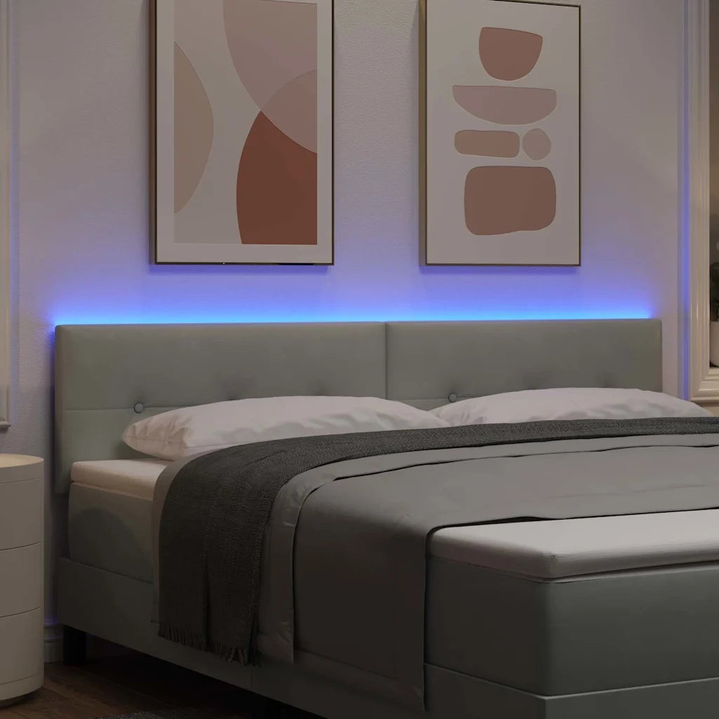 Testiera LED con strisce LED Grigio chiaro 180 cm Velluto 3338155