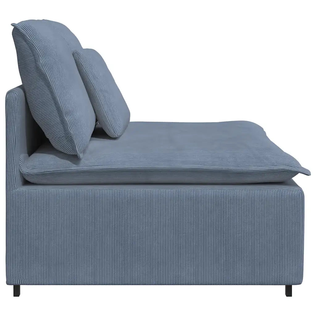 Modulo Centrale Divano Modulare con Cuscini Blu 100 cm