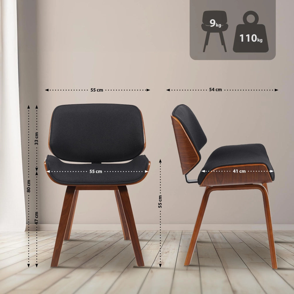 2er Set Besucherstuhl Beverley Stoff