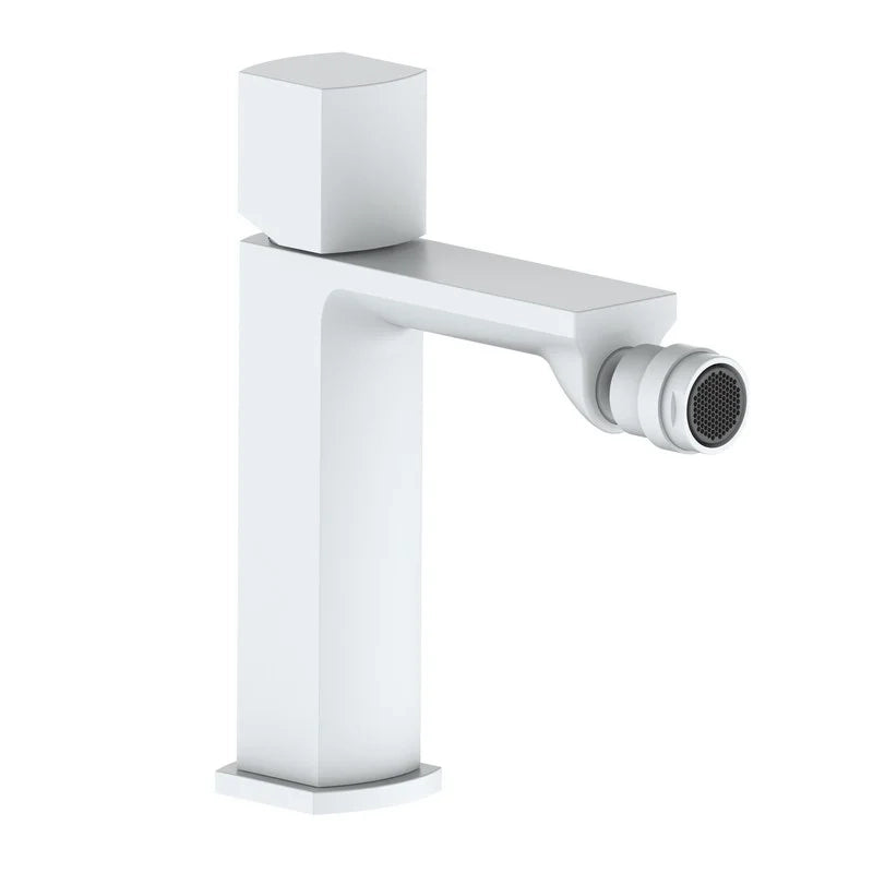 Miscelatore bidet bianco con risparmio acqua e piletta click clack - serie Marte
