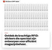 Etichette RFID 100 pezzi - 73 x 20 MM - Etichetta UHF - Elevata prestazione - Anticontraffazione - Gestione magazzino - Riconoscimento di più etichette - Tag RFID