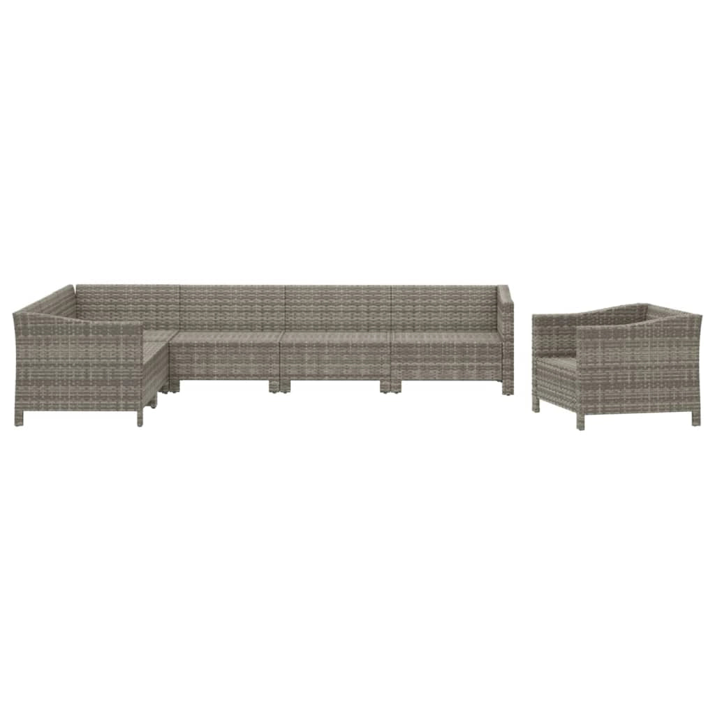 Set di mobili da giardino mobili da esterno 7 pezzi con cuscini resina intrecciata grigia 02_0017210