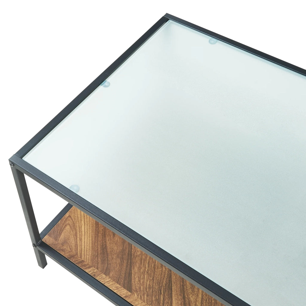 Tavolino/consolle 120 x 60 x 45 cm nero / effetto rovere scuro 03_0010835