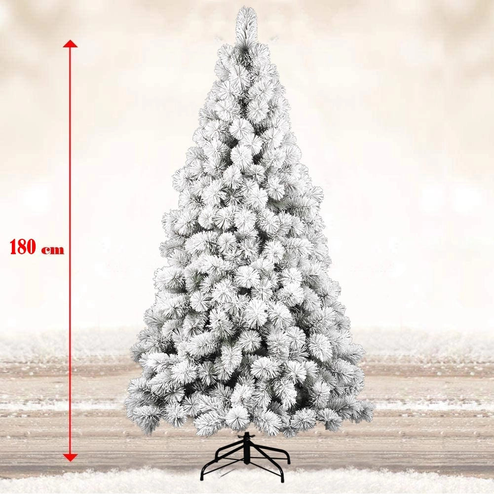 Albero Di Natale Innevato Des Alpes 180cm 312 Rami Super Folto Effetto Neve