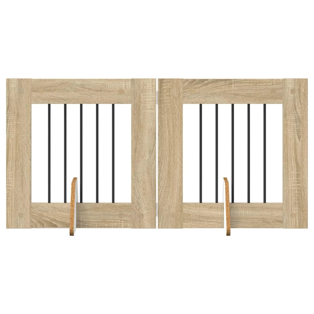 Cancello per cani con supporti 2 pcs Rovere Sonoma 60 x 60 cm 892146