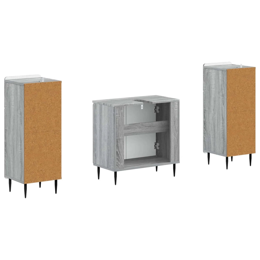 Set di Armadi da Bagno da 2 Pezzi ZWOLLE Sonoma grigio 3418005