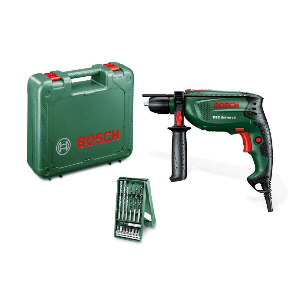 Trade Shop - Trapano Battente Avvitatore Percussione Con Valigetta Bosch Psb Universal 650 W -