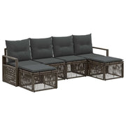 Set Divano da Giardino 6 pcs Grigio polyrattan 3435791