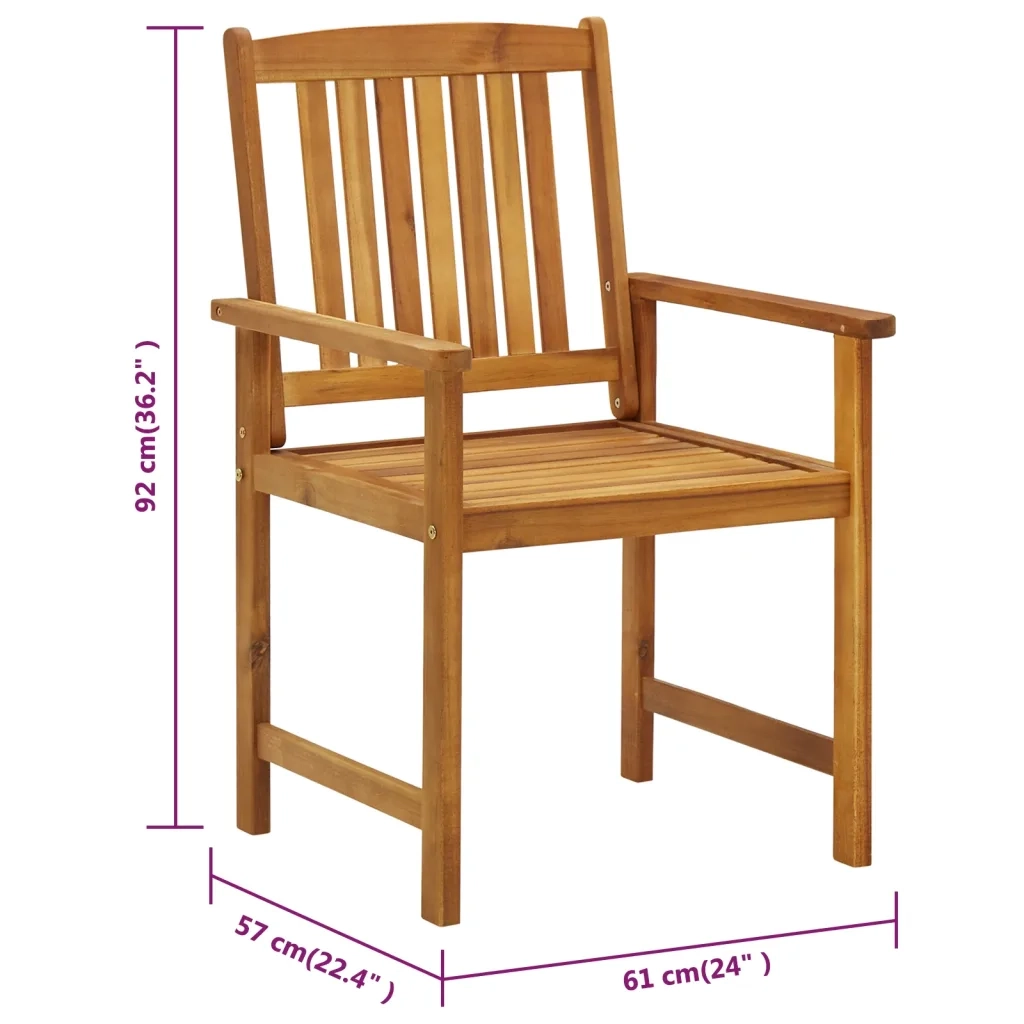 Sedie da Giardino con Cuscini 8 pz in Legno Massello di Acacia 3078195