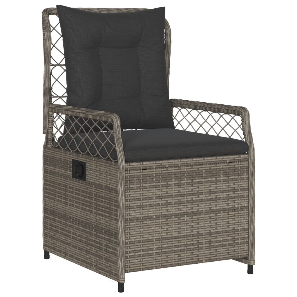 Set di mobili da pranzo da giardino 5 pezzi in polyrattan grigio