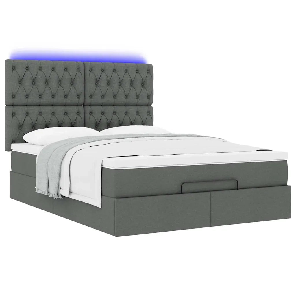 vidaXL Struttura Letto Pouf con Materasso 140x200 cm in Tessuto