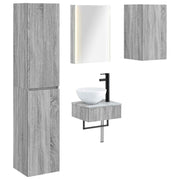 Set di mobili per il bagno 5 pcs Sonoma grigio 3407260