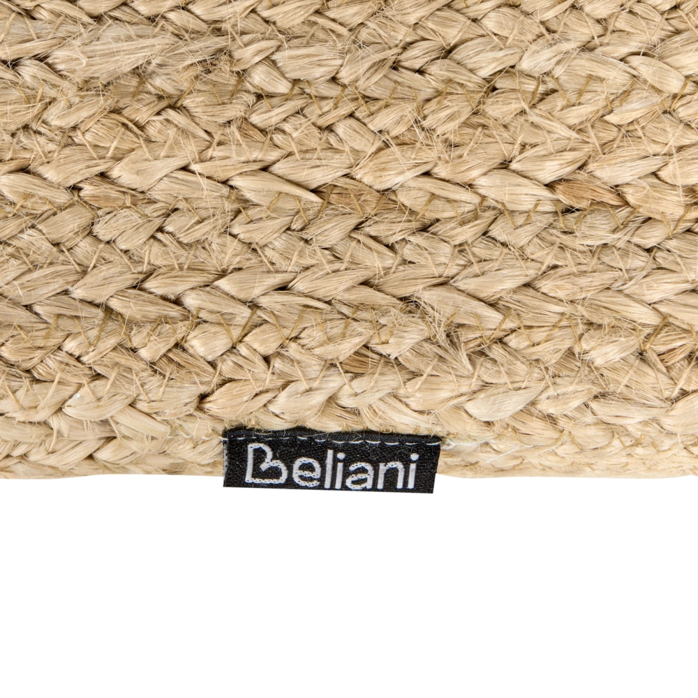 Pouf in juta naturale beige 45 x 45 cm pouf imbottitura in EPS maniglie accessorio boho