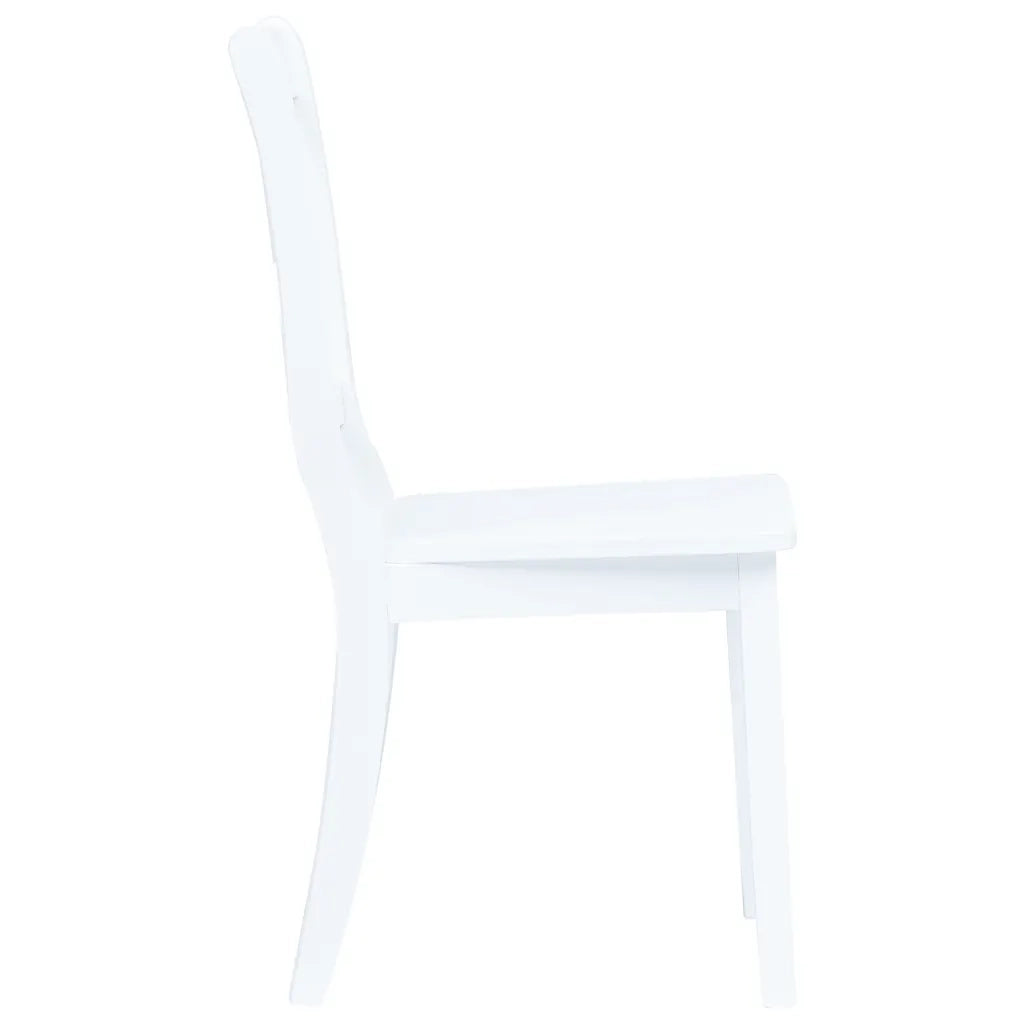 Sedie da Pranzo 6 pz Bianche in Legno Massello di Hevea 277543