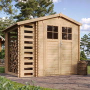 Casetta da Giardino in Legno con Legnaia -  3,53 m2 + 0,97 m2 - TIMBELA M386F