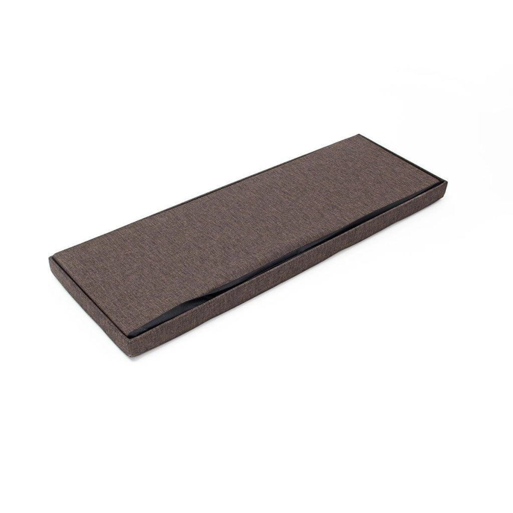 Panca portaoggetti in lino con coperchio marrone 114 cm 3013009