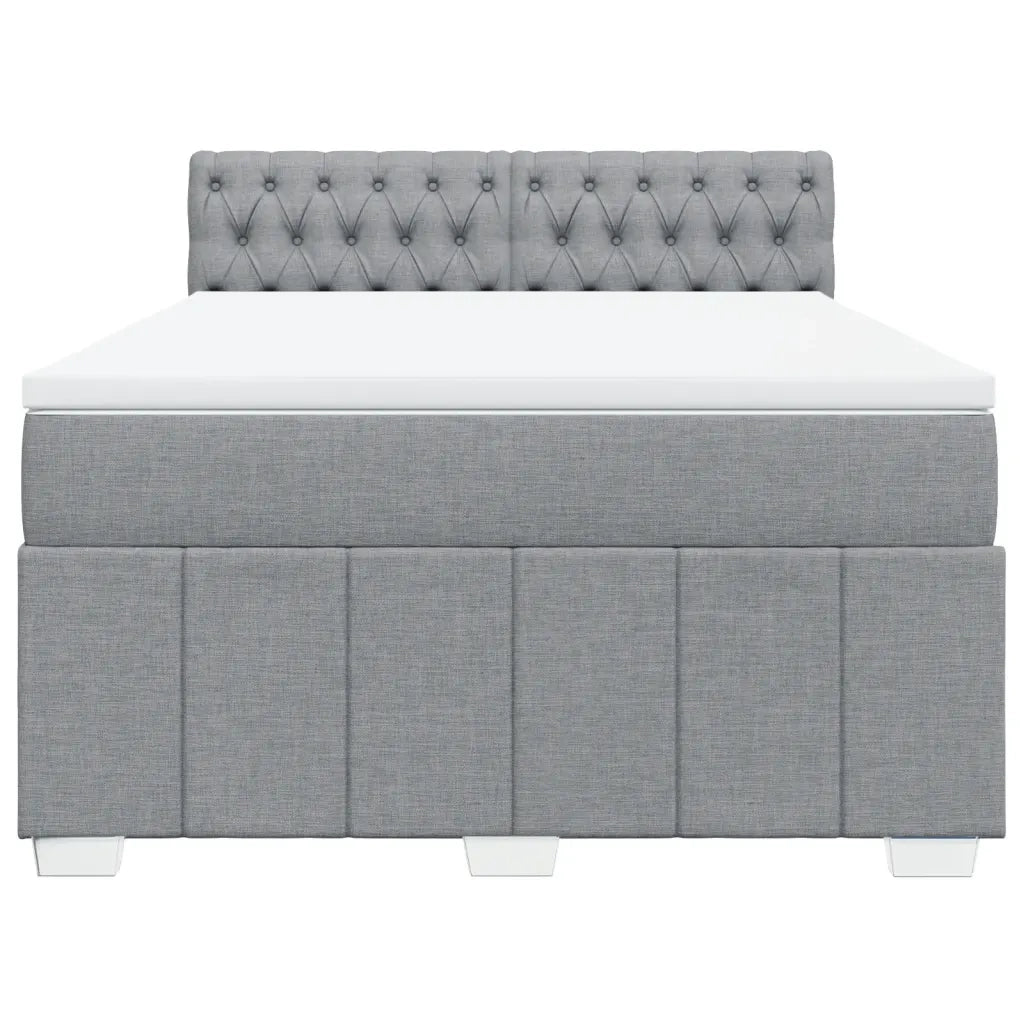 Giroletto a Molle con Materasso Grigio Chiaro 140x190cm Tessuto