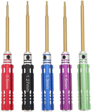 Kit di chiavi a stella 5 pezzi - Chiavi a stella in acciaio - Adatto per auto RC - Utilizzo multifunzionale - Materiale duraturo - Chiavi a stella a 6 lobi - Kit di chiavi a stella