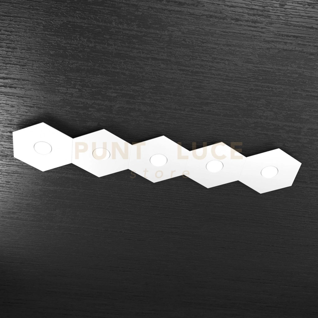 HEXAGON APPLIQUE-PLAFONIERA 5 LUCI BIANCO 1142-5L-BI
