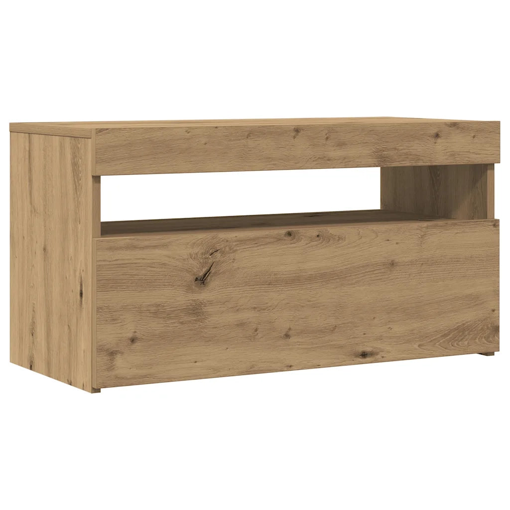 Mobile Porta TV con LED Artigianale 75x35x40 cm Multistrato