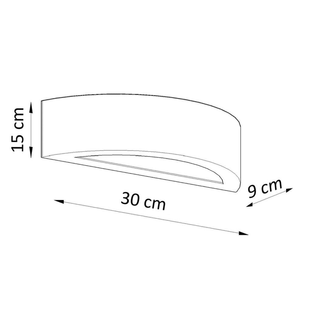 Applique semicircolare in ceramica bianca 30cm LUMERA E27