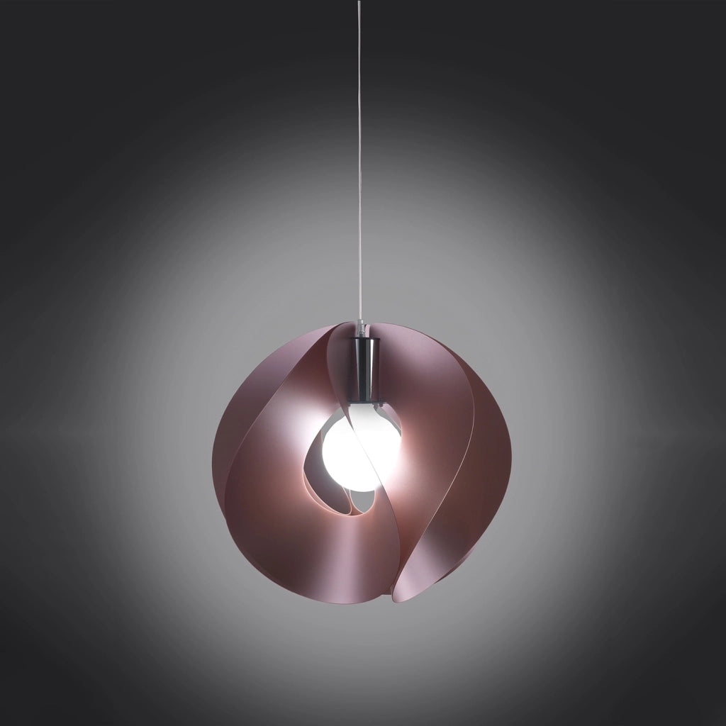 Sospensione Moderna Atom Polilux ® Pink Metal E Metallo Cromo 1 Luce E27 D54Cm