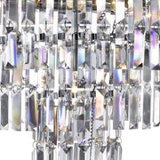 Lampadario Classico Impero Acciaio Cromo Vetro 5 Luci E14