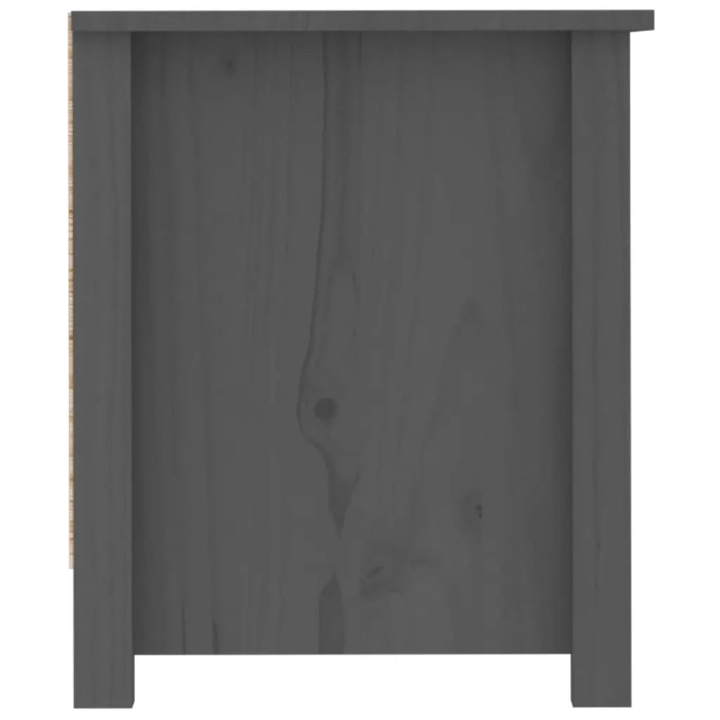 Scarpiera Grigia 110x38x45,5 cm in Legno Massello di Pino 814596