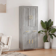 vidaXL Credenza Grigio Sonoma 69,5x34x180 cm in Legno Multistrato