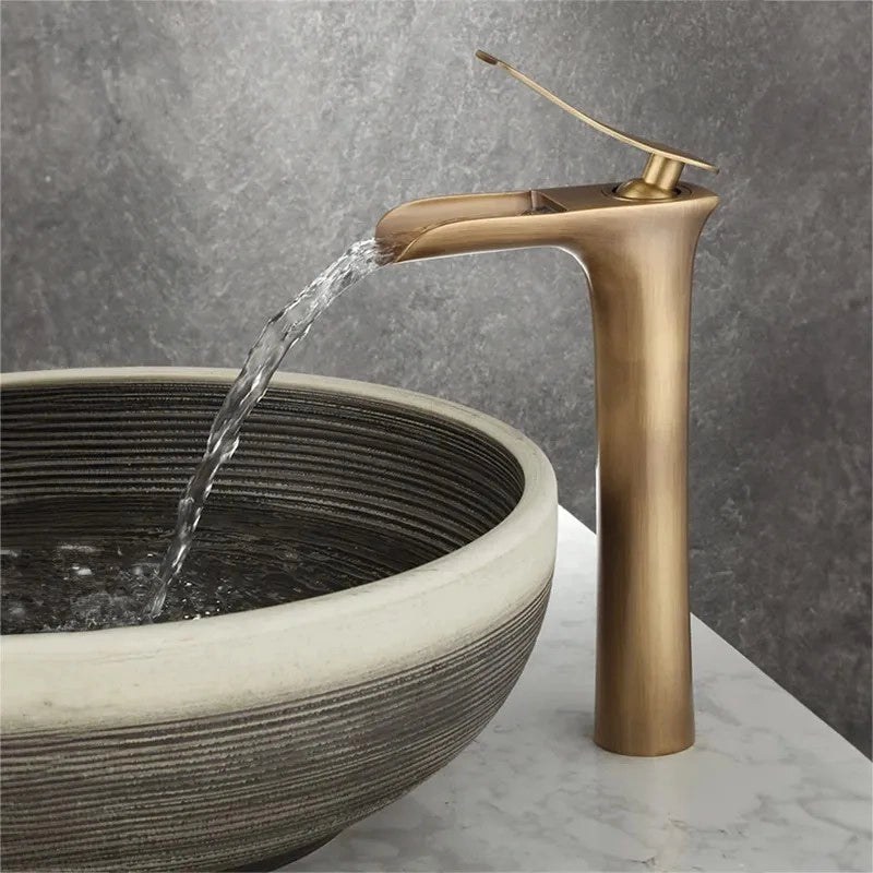 Rubinetto Da Lavabo Rea Laguna Antique Brush Gold High