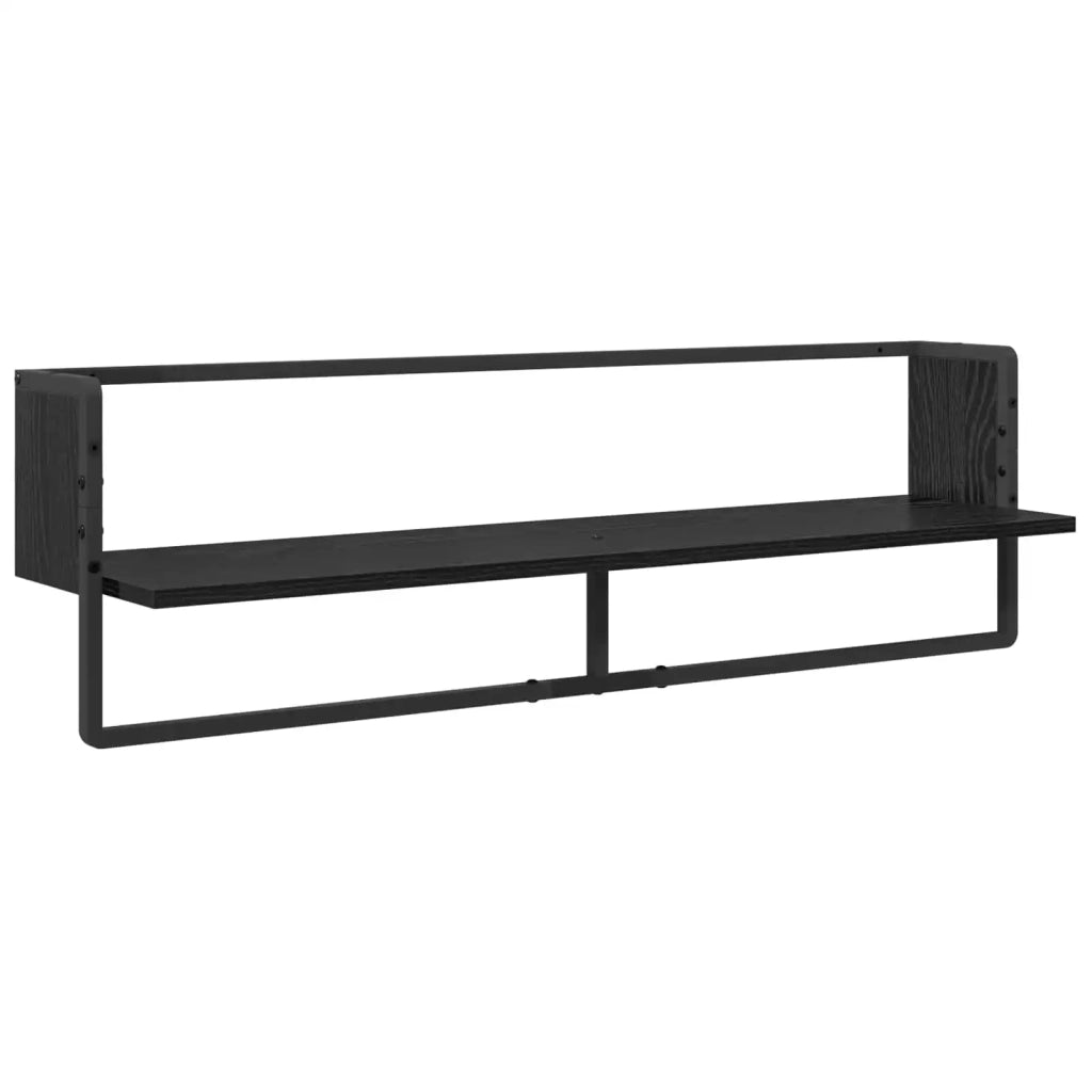 Set mensole da parete 6 pcs Rovere Nero 100 x 25 x 30 cm