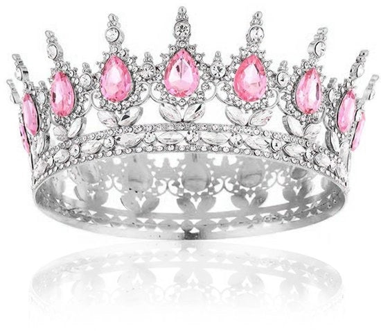 Diadema barocca per donne e adulti, corona di cristallo e strass, luccicante, per matrimonio, compleanno, festa, regalo elegante per donne