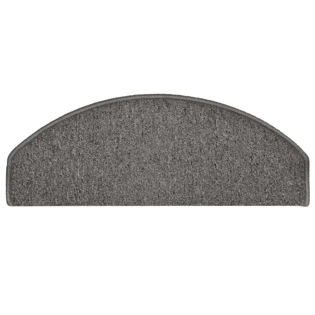 Tappetini per scale 15 pz 65x24x4 cm Grigio scuro Semicircolari Grandi 322369