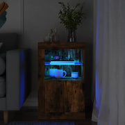 Armadietto con Luci LED Rovere Fumo in Legno Multistrato 836638