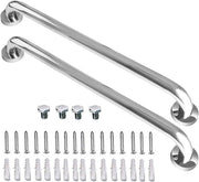 Due manici da doccia da 60 cm - Manici da bagno in acciaio inox - Stanghe per doccia e bagno - Offrono supporto sicuro per disabili e anziani (diametro 3,2 cm)