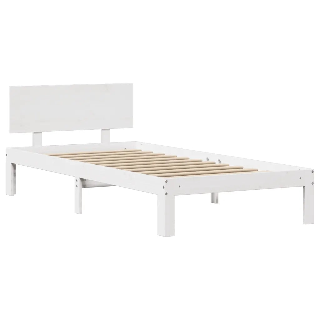Giroletto con Testiera senza Materasso-Struttura Letto Bianco 100x200 cm 290877