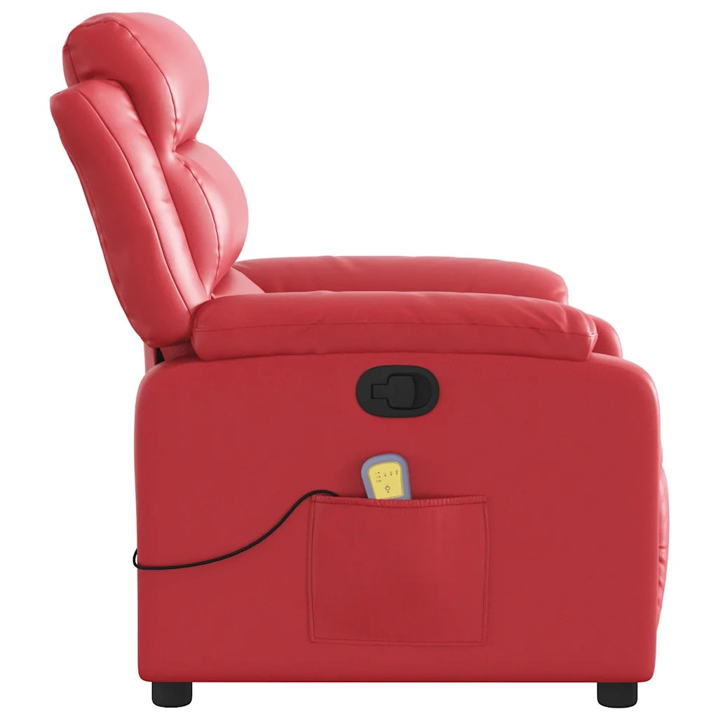Divano Sedia-Poltrona Massaggiante Reclinabile Rossa in Similpelle 826453