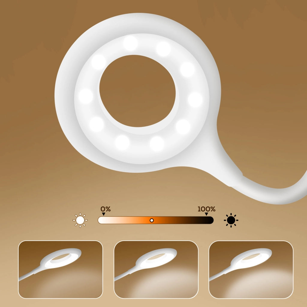 Lampada LED da scrivania Ring Light con base tattile multifunzione Bianco Max excell