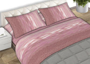 Completo Lenzuola Letto Matrimoniale 100% Cotone Made Italy Dis. Swing CN - 2 Piazze - Rosa Antico