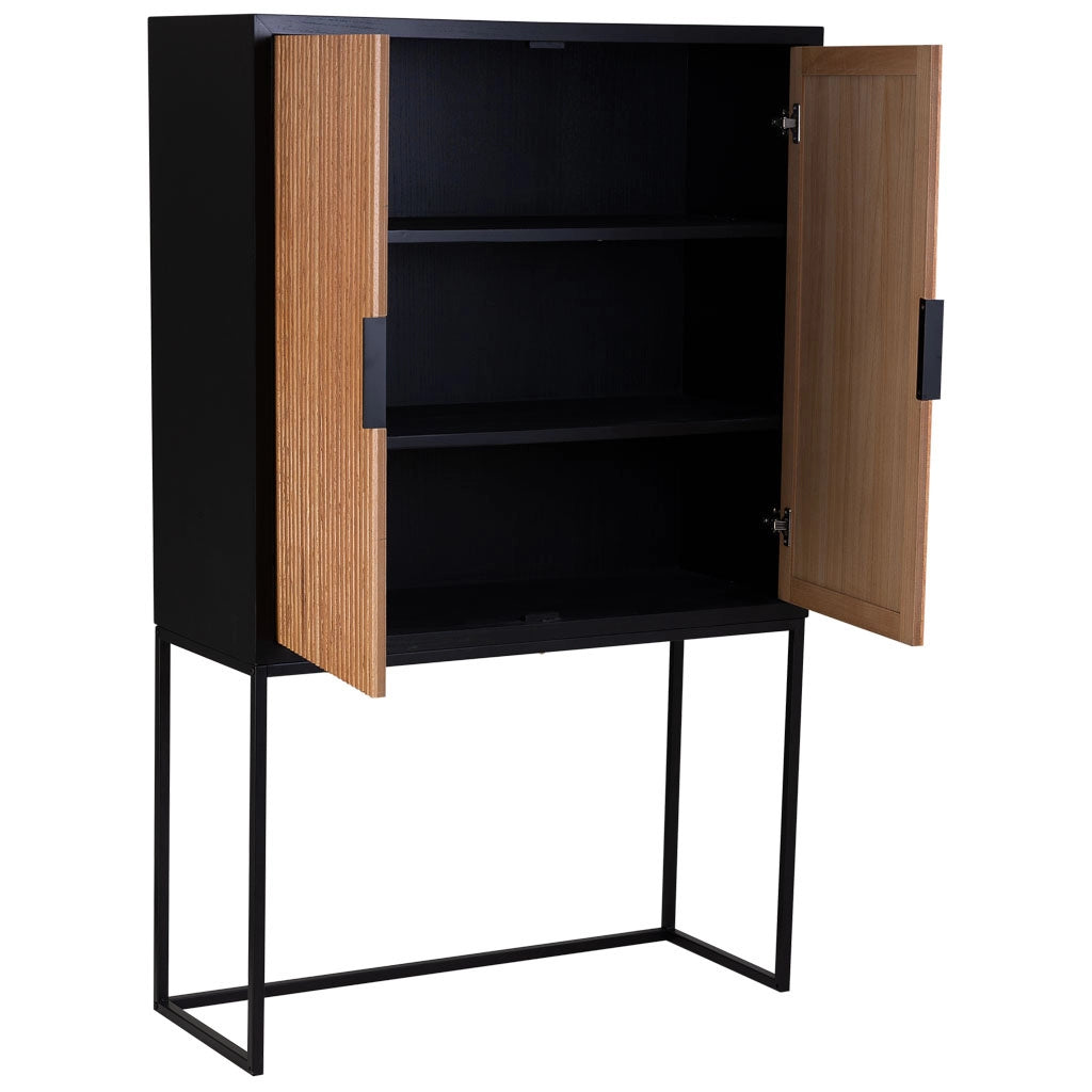 Armadio 2 ante in legno e metallo 100x40x160h cm