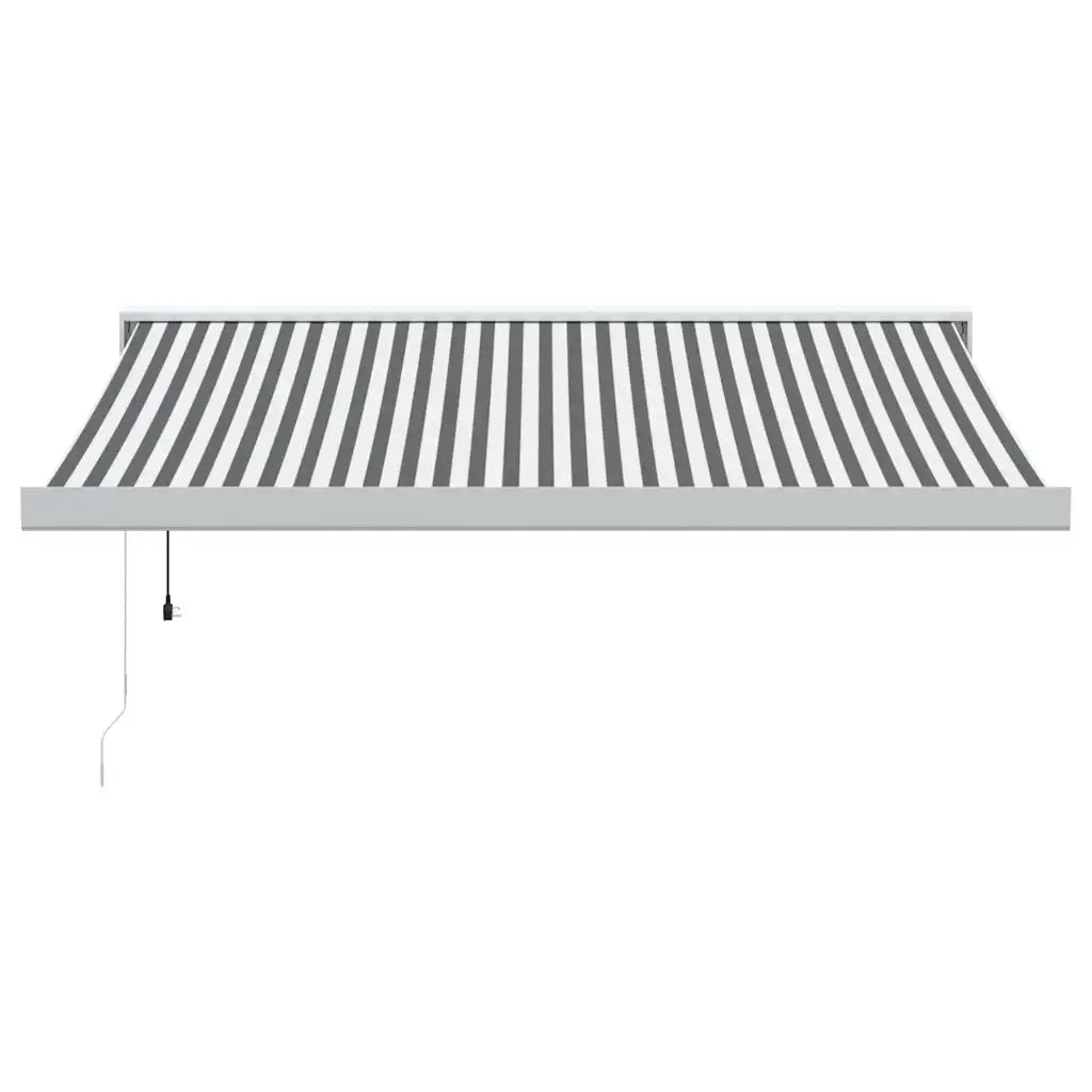 Tenda Retrattile Antracite e Bianca 3,5x2,5m Tessuto/Alluminio