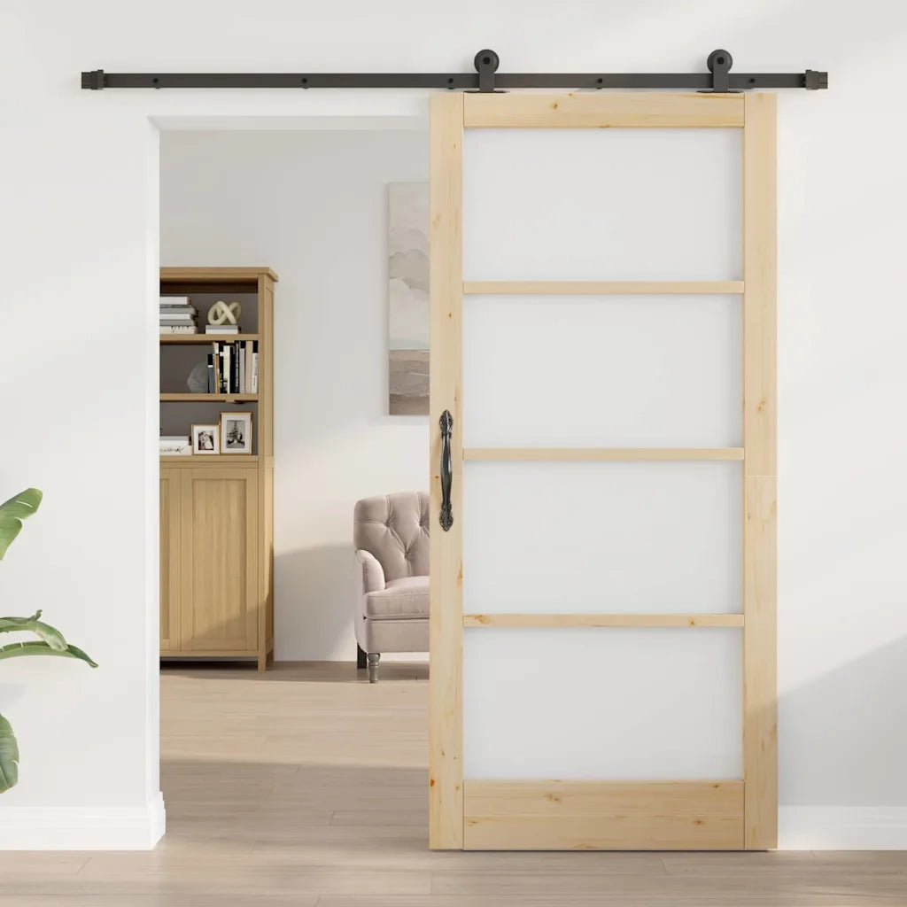 Porta scorrevole ORKDAL Naturale e Nero 93 x 202 cm 3332035